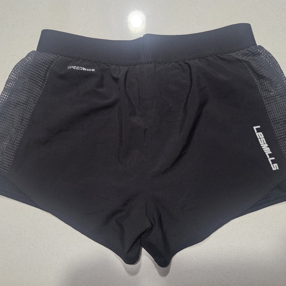Les Mills Black Athletic Shorts With Mesh
